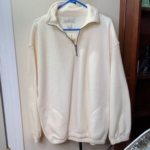 Men's Ivory Zip-Up Sweater